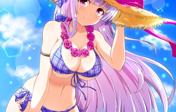Girl, sexy, cleavage, long hair, boobs, anime, beautiful, pretty