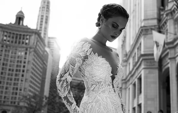 Picture girl, dress, black and white, Stephen Yearick