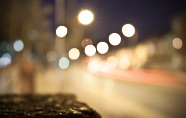 Picture road, lights, blur