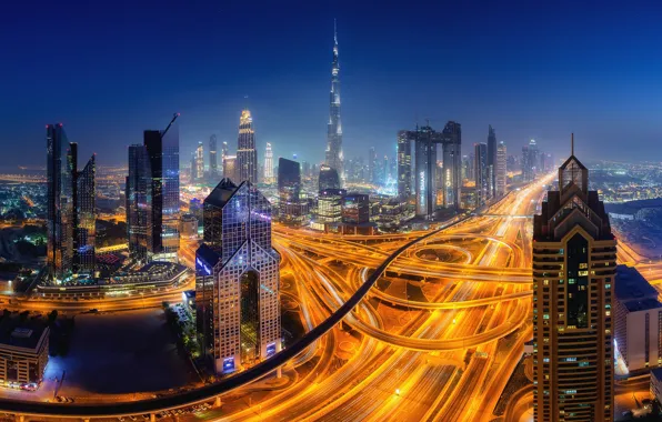 Lights, the evening, Dubai