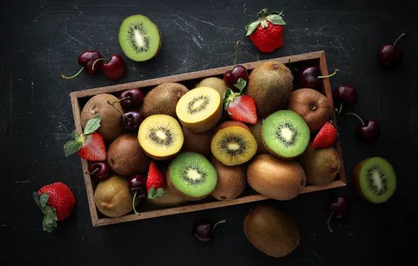 Picture kiwi, strawberry, fruit, cherry