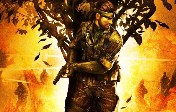 Picture gun, tree, hiding, Eater of snakes, Metal gear solid 3