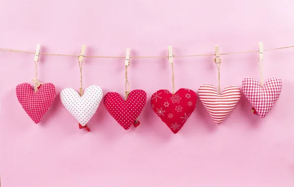 Background, Hearts, Garland, Soft