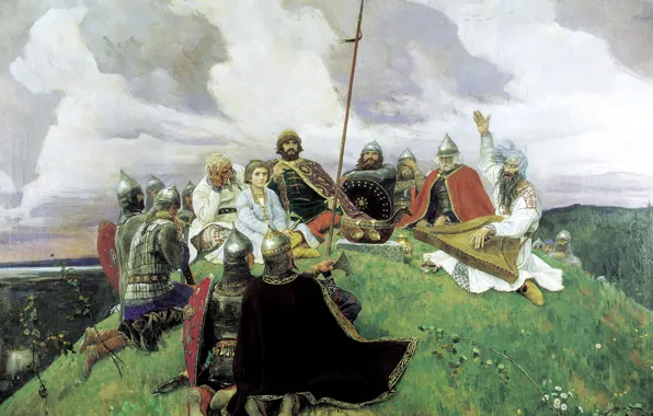 Painting, Bayan, Vasnetsov Viktor, the tale, Russkaya byl