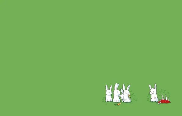 Picture Wallpaper, surprise, minimalism, rabbit, bones, rabbits, meat, white