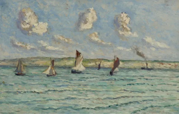 Picture, seascape, 1929, Maximilien Luce, Maximilien Luce, Honfleur. Sailboats and Tugs