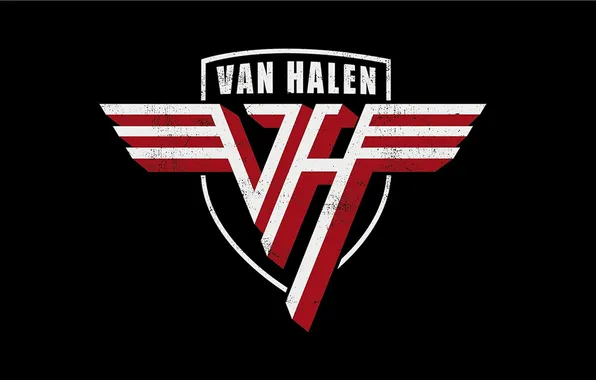 Picture music, logo, group, black background, Van Halen