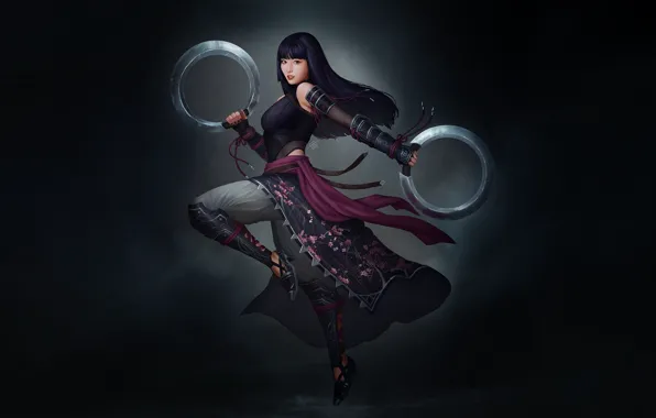 Picture girl, style, background, fiction, minimalism, blade, art, girl