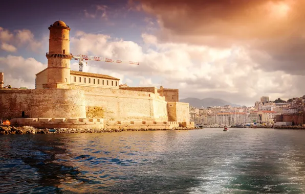 Picture sea, France, home, Fort, fortress, harbour