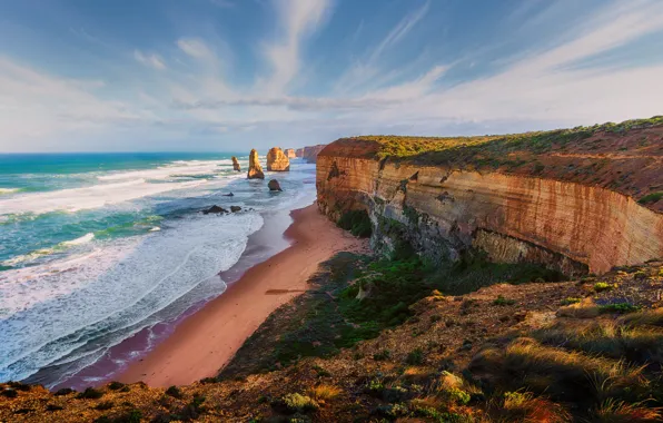 Picture sea, the sky, rocks, shore, Australia