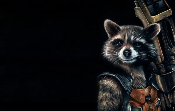 Picture background, art, raccoon, Rocket, art, Guardians Of The Galaxy, Guardians of the Galaxy, Rocket raccoon