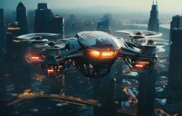 Flight, aviation, technique, drone, AI art, neural network