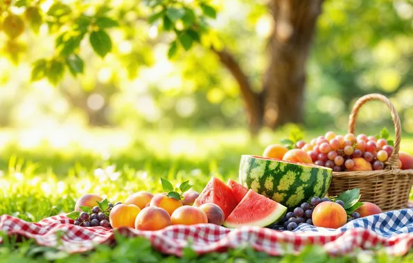 Summer, summer, fruit, picnic