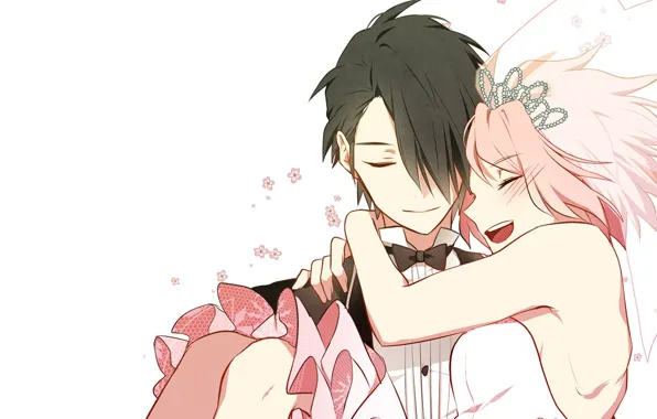 Romance, anime, art, pair, two, Naruto, wedding, Sasuke Uchiha