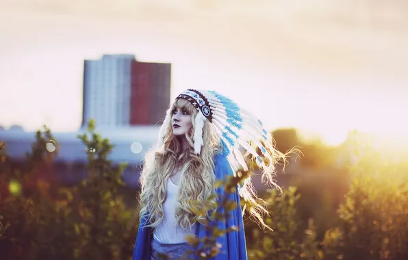 Girl, light, background