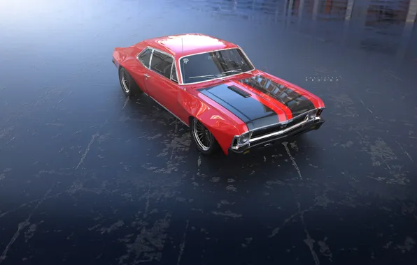 Auto, Chevrolet Chevelle SS, Chevrolet, Machine, Chevelle, Rendering, Chevrolet SS, Rostislav Prokop