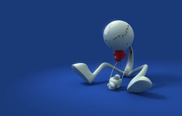 Picture abstraction, heart, seam, figures