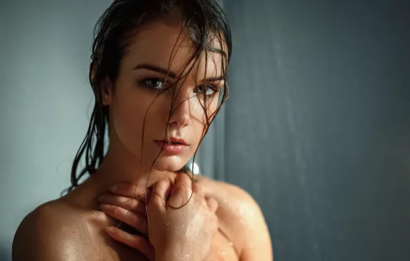 Girl, Look, Hair, Irina Regent, Wet