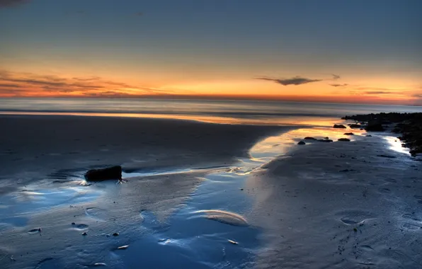 Picture sand, sea, sunrise