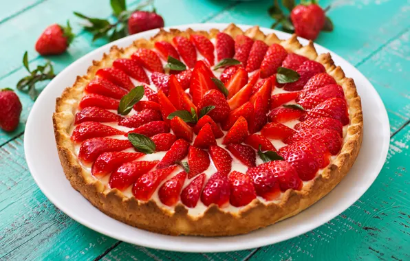 Berries, strawberry, pie, cakes