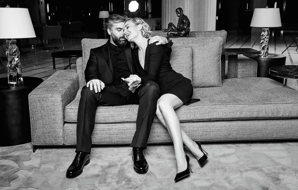 Picture girl, love, joy, photo, black and white, male, singer, lovers