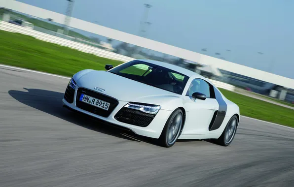 Audi, Audi, White, Machine, sports car, In motion, R 8
