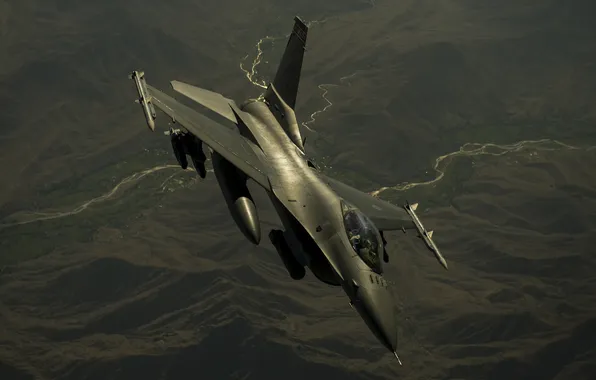 Picture fighter, flight, Fighting Falcon, F-16C