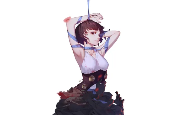 Girl, tape, hands