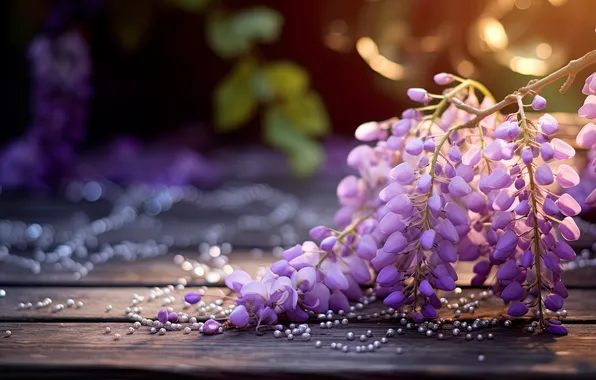 Light, flowers, Board, spring, flowering, inflorescence, lilac, bokeh