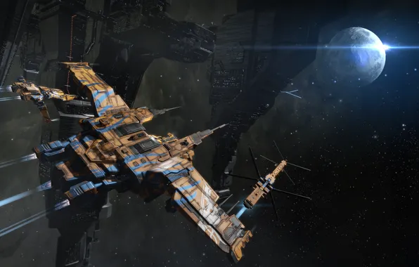 Nebula, planet, station, Space, space, spaceship, eve online, space ship