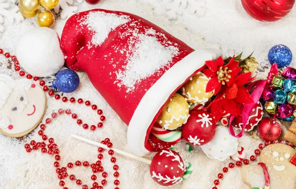 Snow, decoration, balls, New Year, Christmas, Christmas, balls, decoration