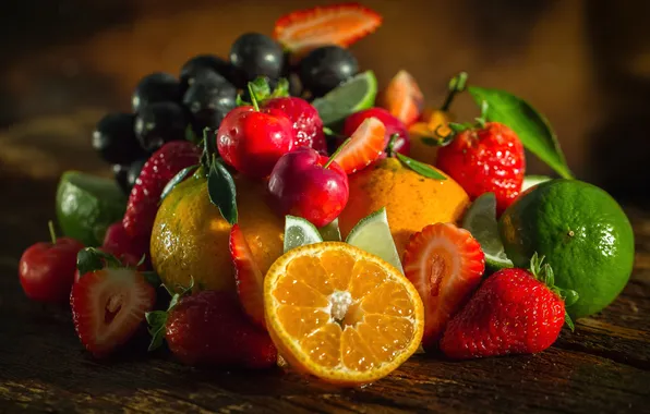 Orange, strawberry, lime, fruit