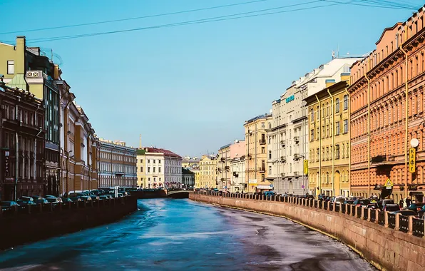 Picture Spring, Peter, River, Ice, Sink, Saint Petersburg, Russia, SPb