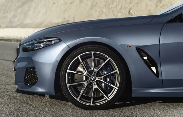 Picture coupe, wheel, BMW, Coupe, 2018, the front part, gray-blue, 8-Series