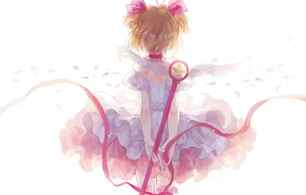 Tape, girl, staff, Card Captor Sakura, Sakura - collector cards