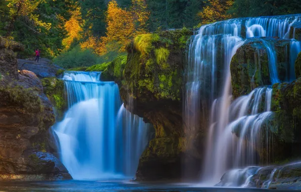 Picture autumn, forest, nature, rocks, waterfall, stream, photographer, cascade