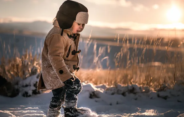 Winter, snow, boy
