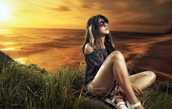 Picture girl, pose, background