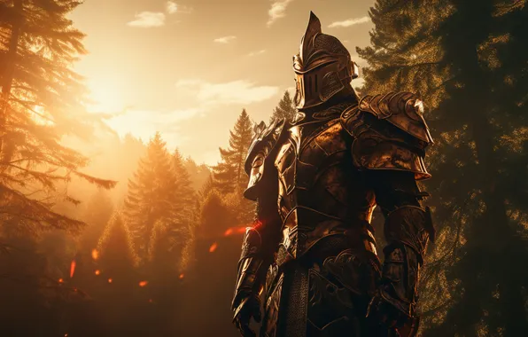 Forest, look, the sun, light, branches, nature, armor, morning