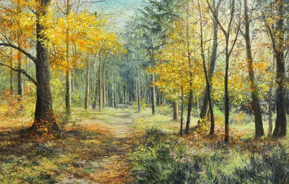 Landscape, autumn forest, Małgorzata Rawicka