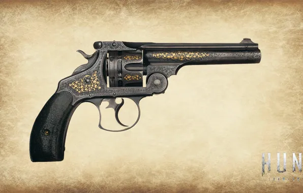 Black, revolver, engraving, Smit & Wesson