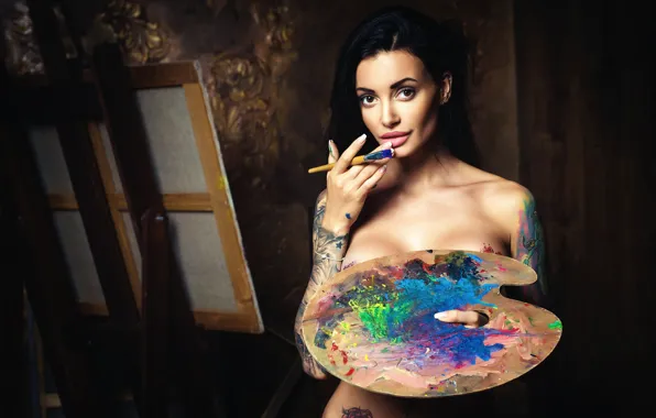 Paint, brush, Nikolas Verano, Any Sakharova