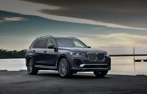 Shore, BMW, 2018, crossover, SUV, 2019, BMW X7, at the pier