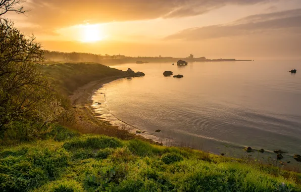 Sea, stones, dawn, Crimea