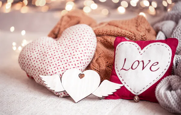 Love, flowers, heart, roses, bouquet, red, heart, Valentine's Day