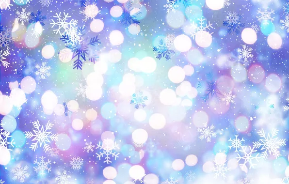 Light, snow, snowflakes, glare, background, texture, Christmas, New year