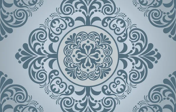 Grey, pattern, texture, ornament, style, blue, vintage, background