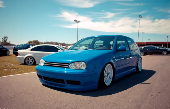 Blue, volkswagen, Golf, golf, tuning, the front, Volkswagen, gti
