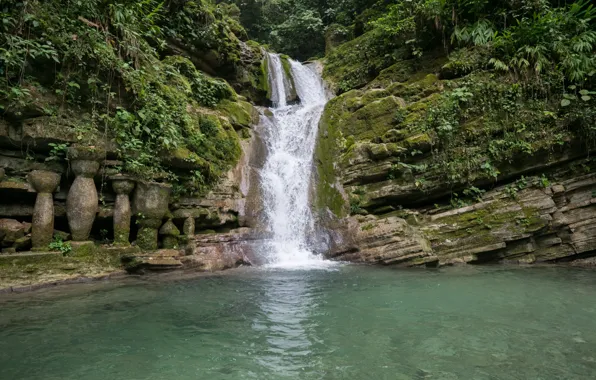 Picture Waterfall, Ruins, Jungle, Jungle, Nature, Waterfall, Ruins