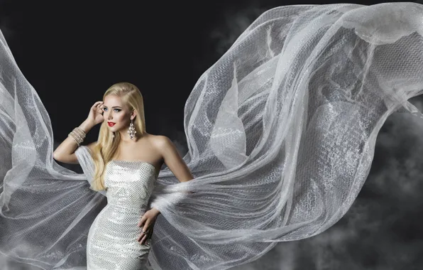 Girl, decoration, style, makeup, dress, blonde, Inara Prusakova